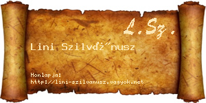 Lini Szilvánusz névjegykártya